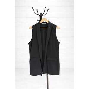 Zeagoo Black Open longline vest with pockets L